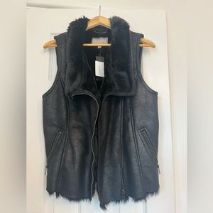 Banana Republic Luxe Faux Fur Statement Vest - Size M, NWT